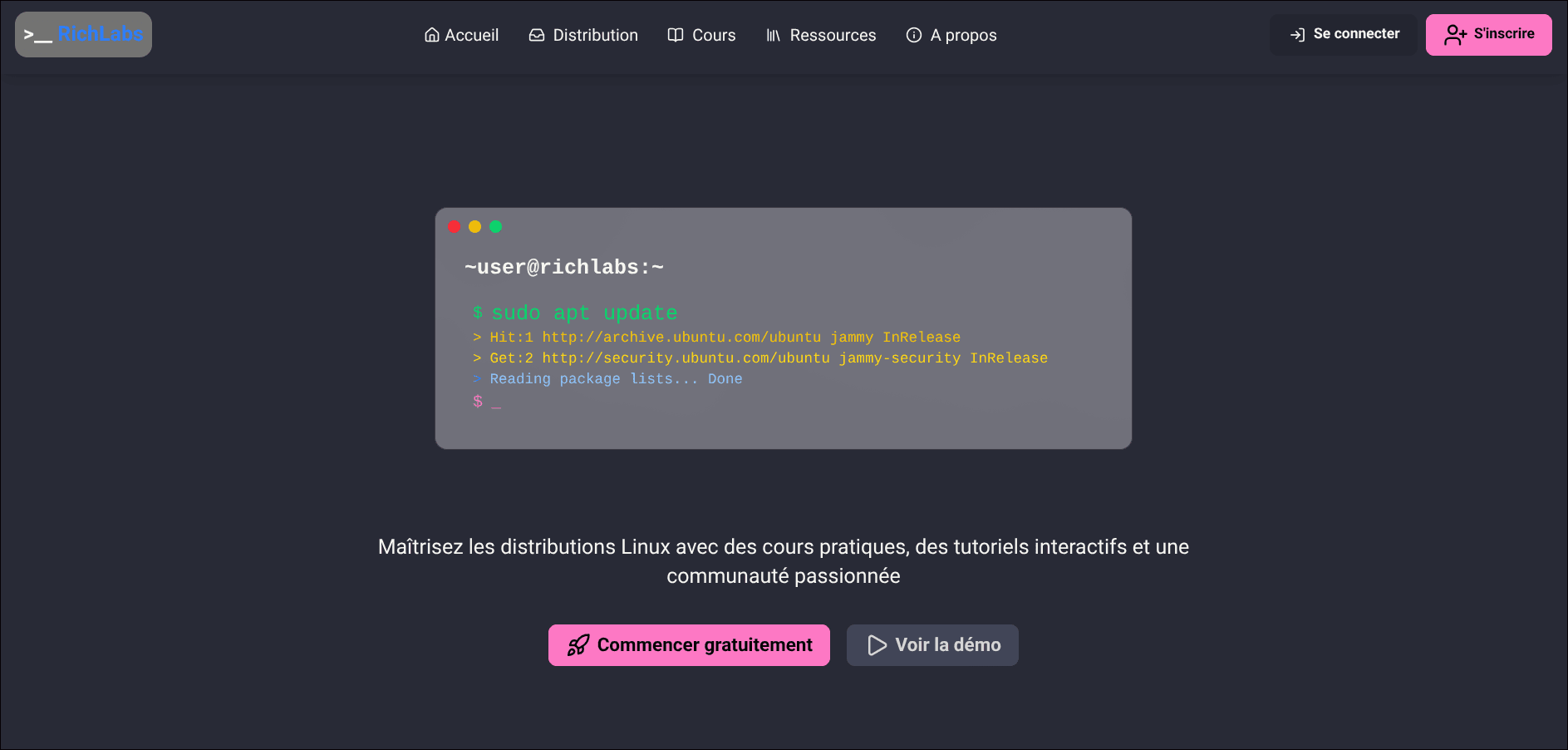 RichLabs - Page d'accueil
